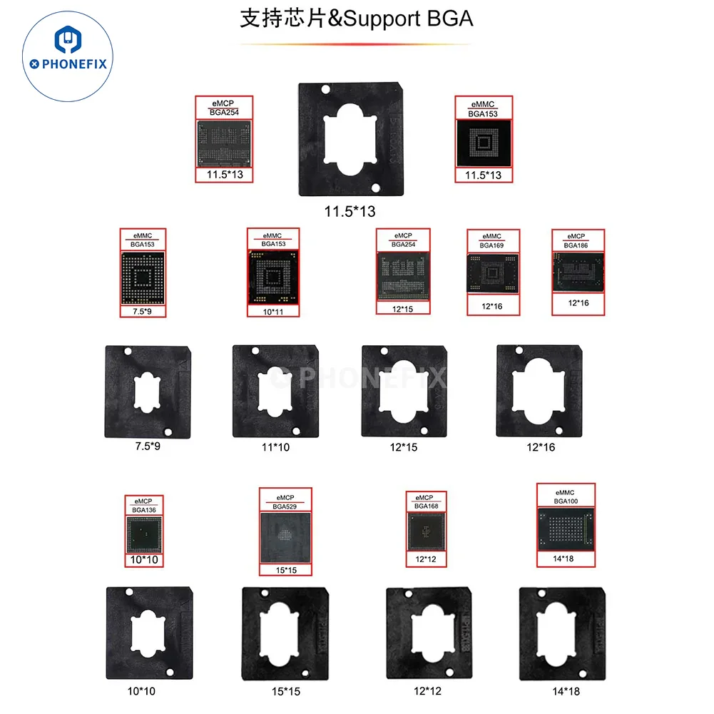 ICFRIEND E-Mate X EMMC 13 IN 1 BGA Socket for Phone EMMC IC - Image 5