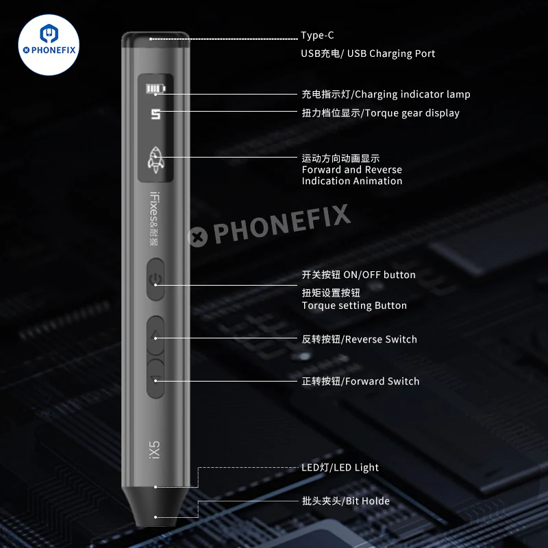 iFixes iX5 Adjustable Torque Electric Screwdriver for Phone Repair - Image 5