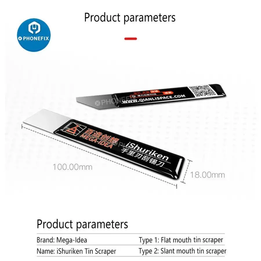 iShuriken Metal Tin Spatula Flat Oblique Knife Scraping Blade - Image 11