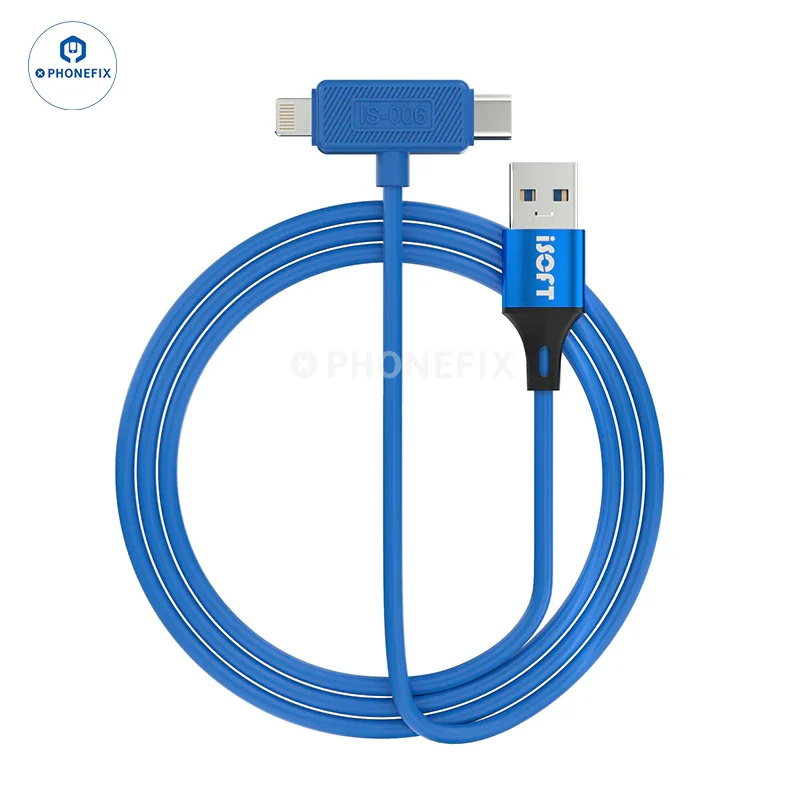 ISOFT IS-006 Lightning USB-C Dual Head Data Cable For iPhone iPad - Image 3