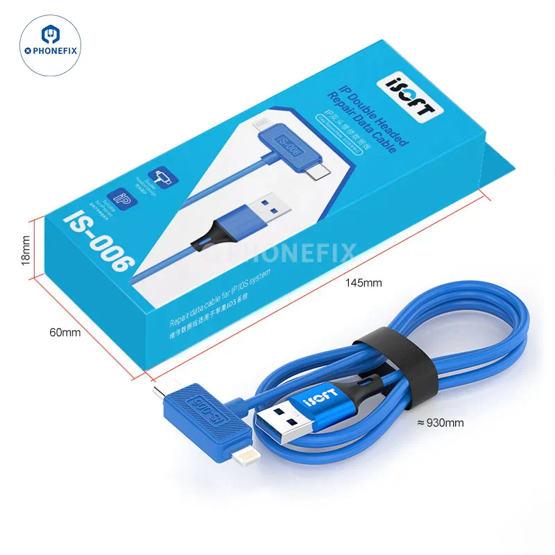 ISOFT IS-006 Lightning USB-C Dual Head Data Cable For iPhone iPad - Image 8