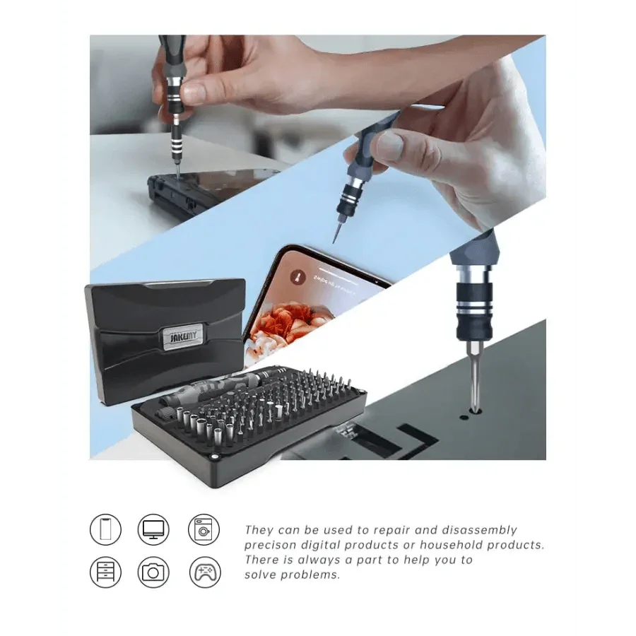 JAKEMY 106 IN 1 Precision Screwdriver Set Magnetic Screw Driver Tools Kit - Image 11