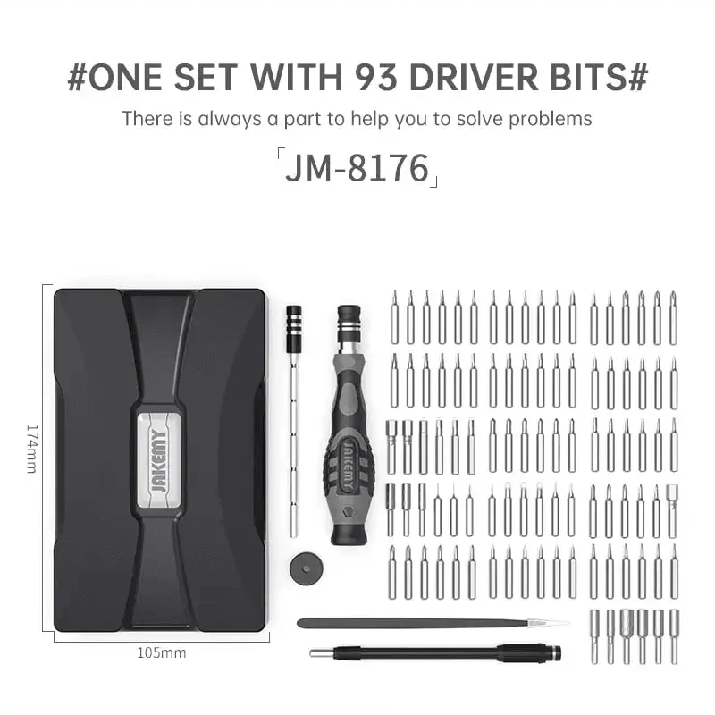 JAKEMY 106 IN 1 Precision Screwdriver Set Magnetic Screw Driver Tools Kit - Image 8
