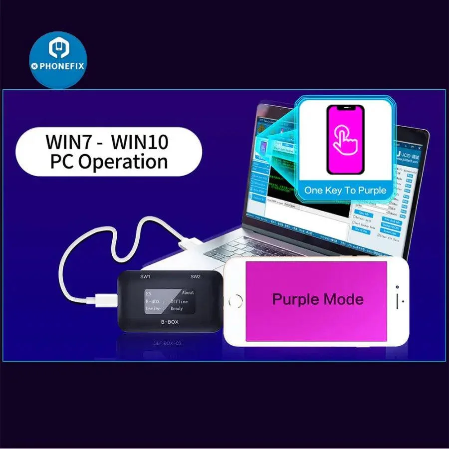 JC B-BOX C3 DFU Black Tool One Key to Purple Mode for iOS A7-A11 - Image 5