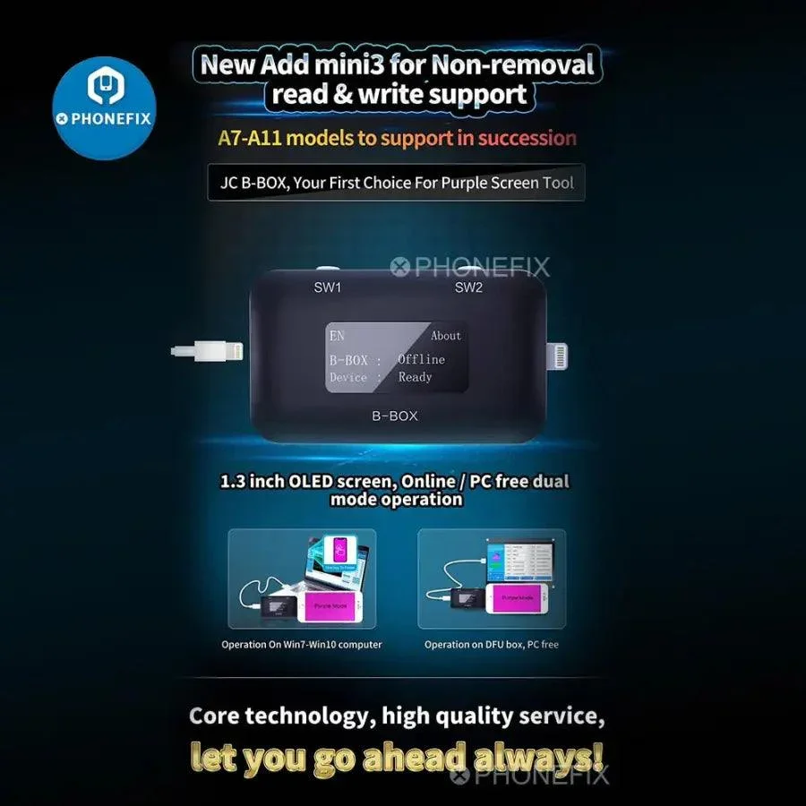 JC B-BOX Pro iOS A7-A11  DFU Tool One Key Purple Mode For iPhone iPad Repair - Image 4