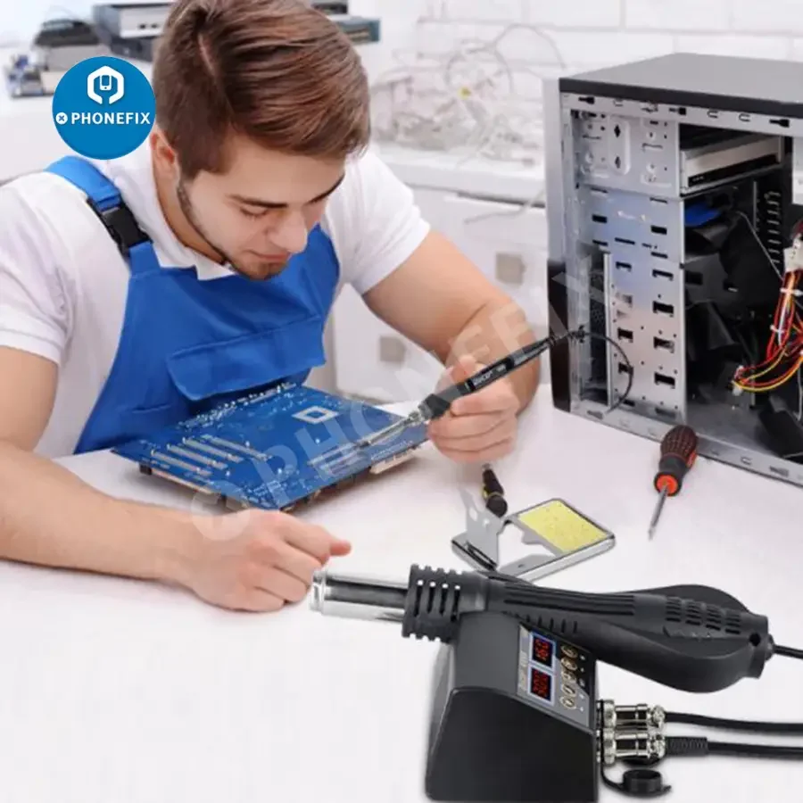 JCD-8898 2 In 1 Hot Air Gun Soldering Rework Station For BGA PCB Repair - Image 13