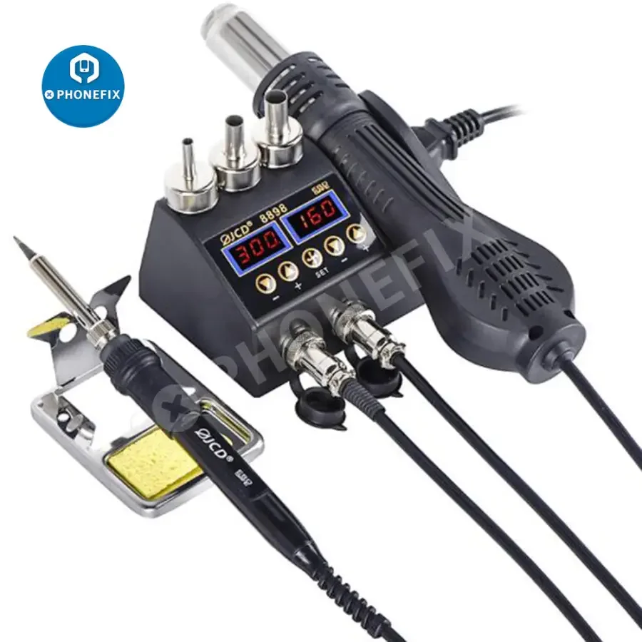 JCD-8898 2 In 1 Hot Air Gun Soldering Rework Station For BGA PCB Repair - Image 4