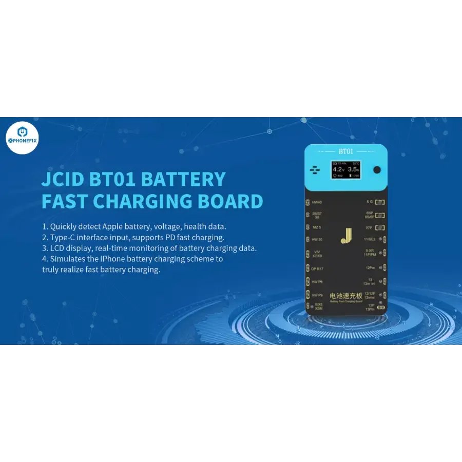 JCID BT01 Battery Fast Charging Board With Display For iPhone Android - Image 3