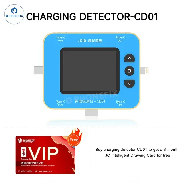 JCID CD01 Charging Detector With JC Drawing Type-C Lightning Port - Image 6