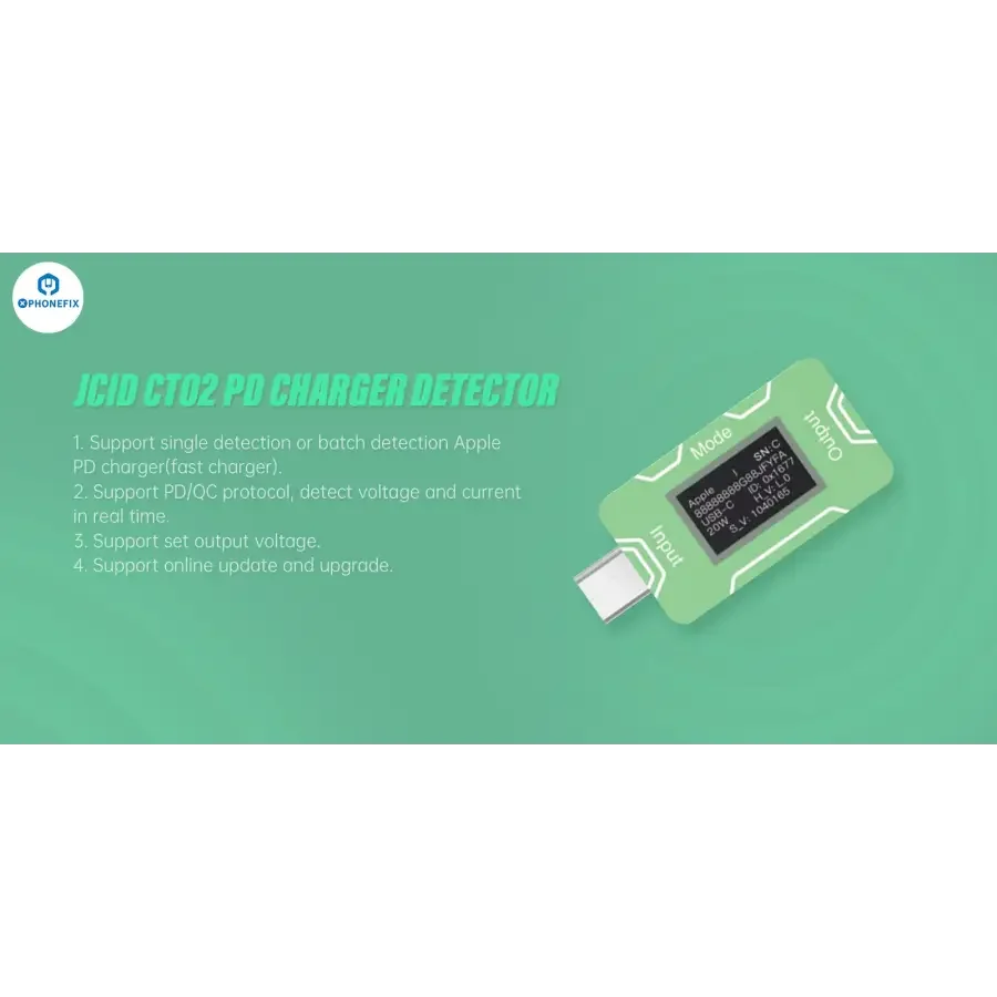 JCID CT02 PD Charger Detector USB-C Adapter Voltage Current Tester - Image 3