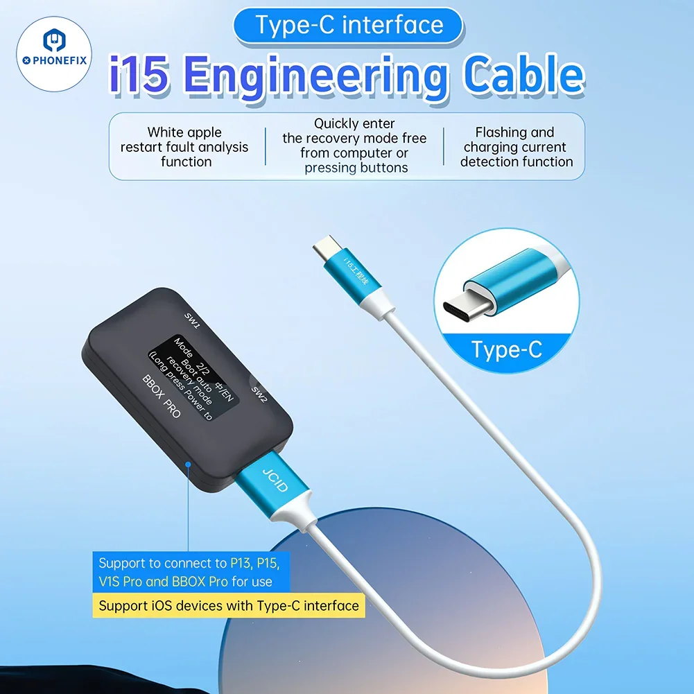 JCID i15 Type-C Engineering Cable One-key Enters iOS Recovery Mode - Image 2