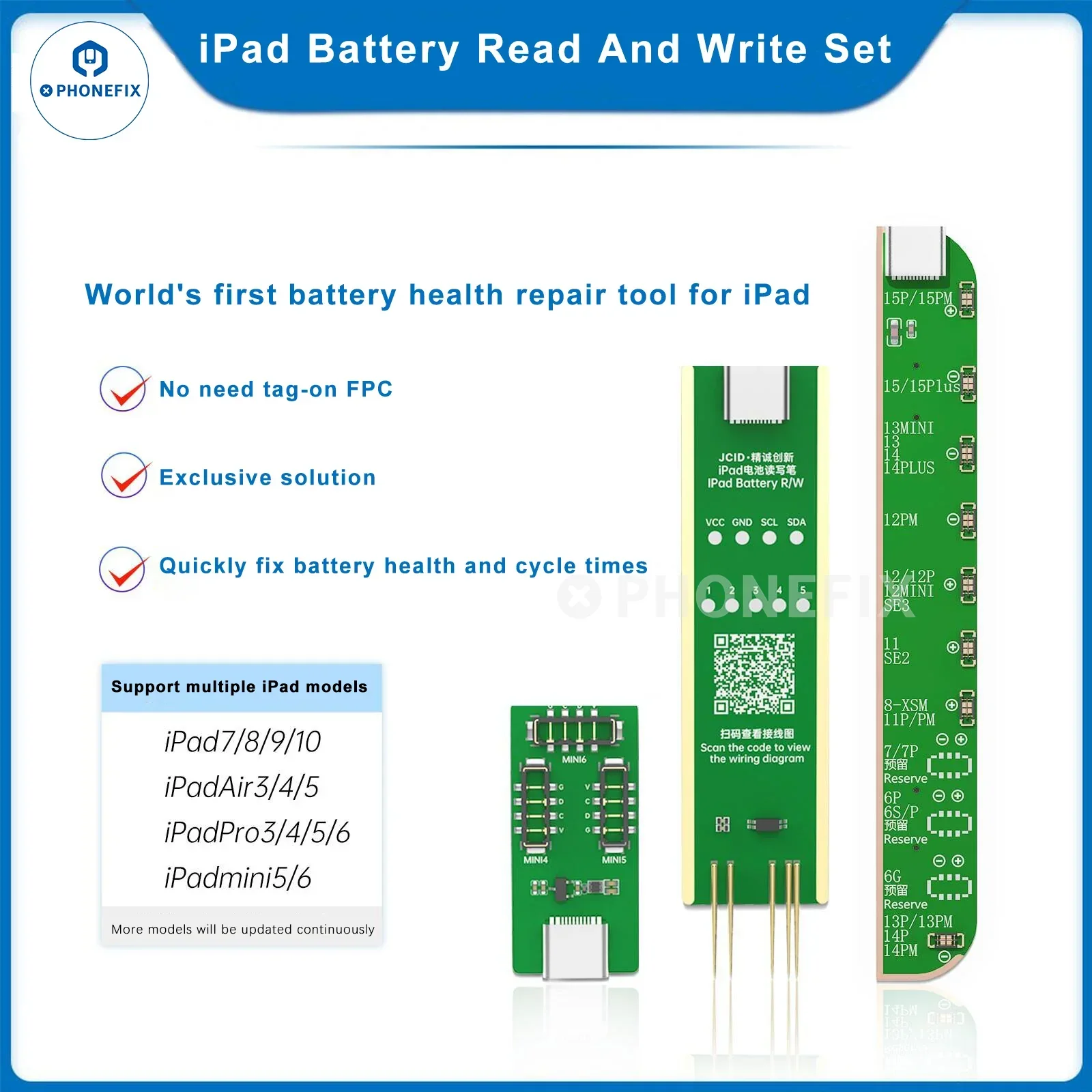 JCID iPad Battery Health Charging Cycle Read Write Adaptor - Image 4