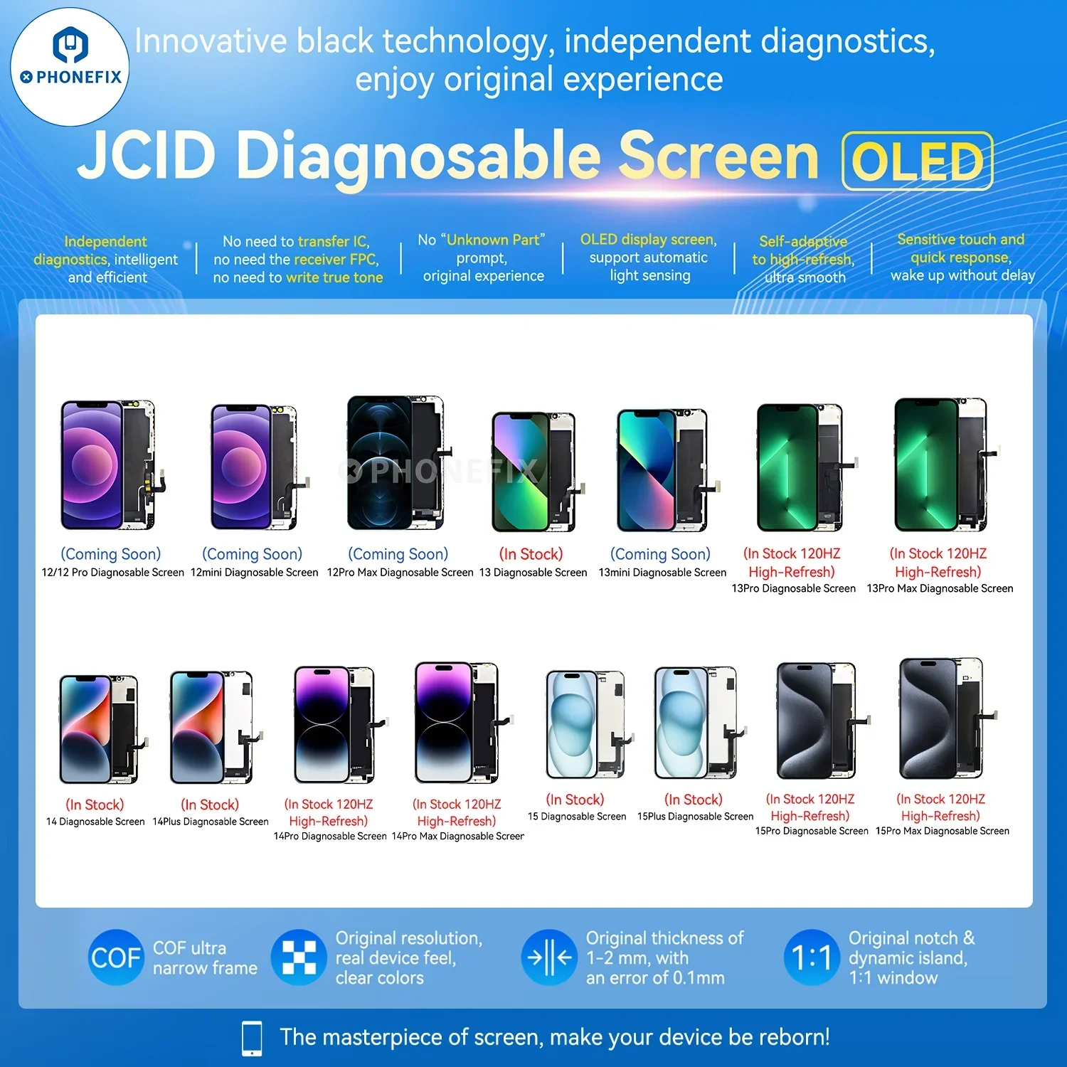JCID iPhone 12-16 Diagnostic OLED Screen No IC Transfer Required - Image 2