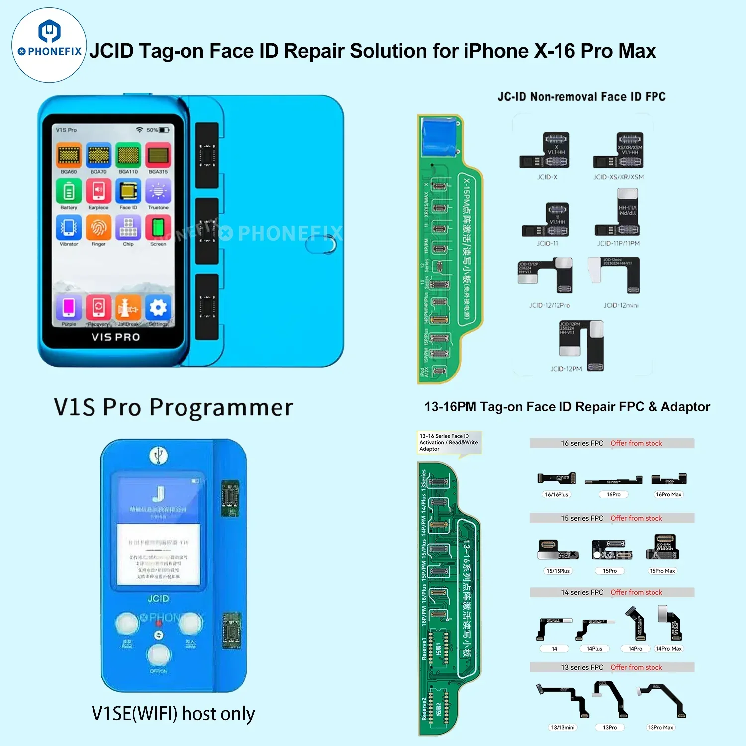 JCID iPhone 13-16 Face ID Repair Tag-on FPC & Activation Board - Image 2