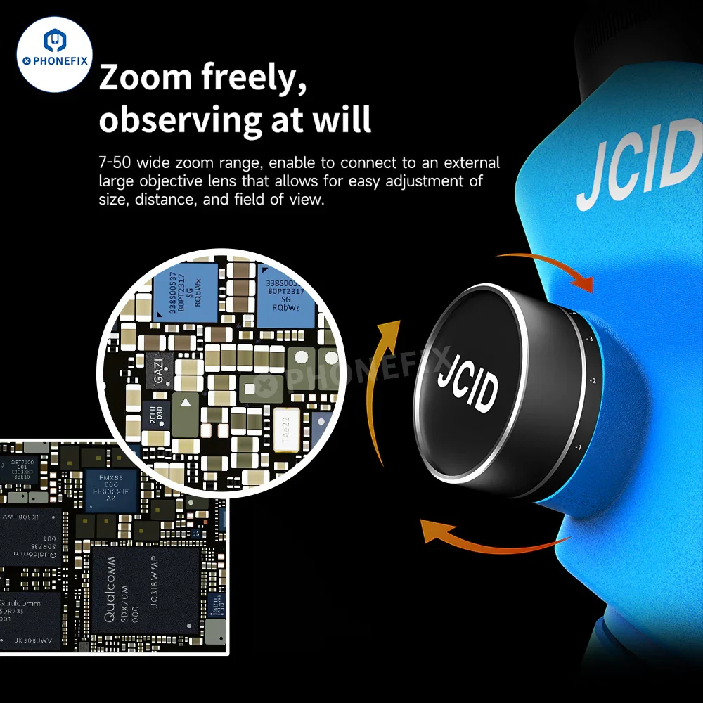 JCID M3750A 7-50X Trinocular Stereo Microscope Optical Digital 2-In-1 - Image 3