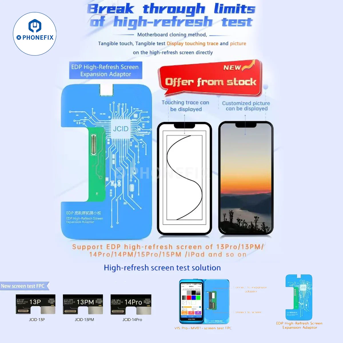 JCID MV01 Screen Testing Module For iPhone Samsung Android Phones - Image 4