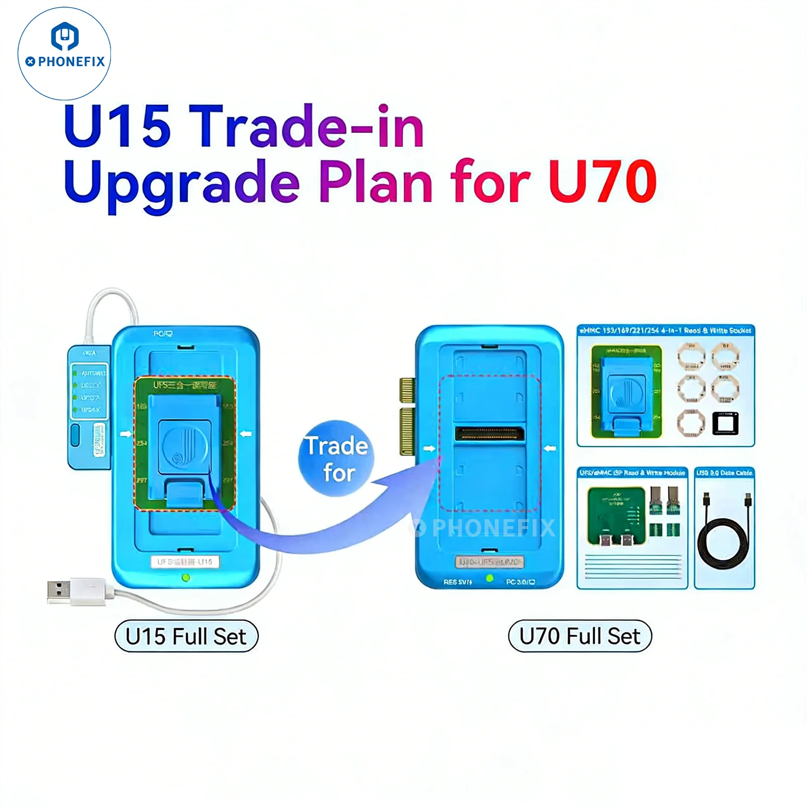 JCID U70 Gen2 Android Nand Programmer for UFS/eMMC/ISP IC Repair - Image 2
