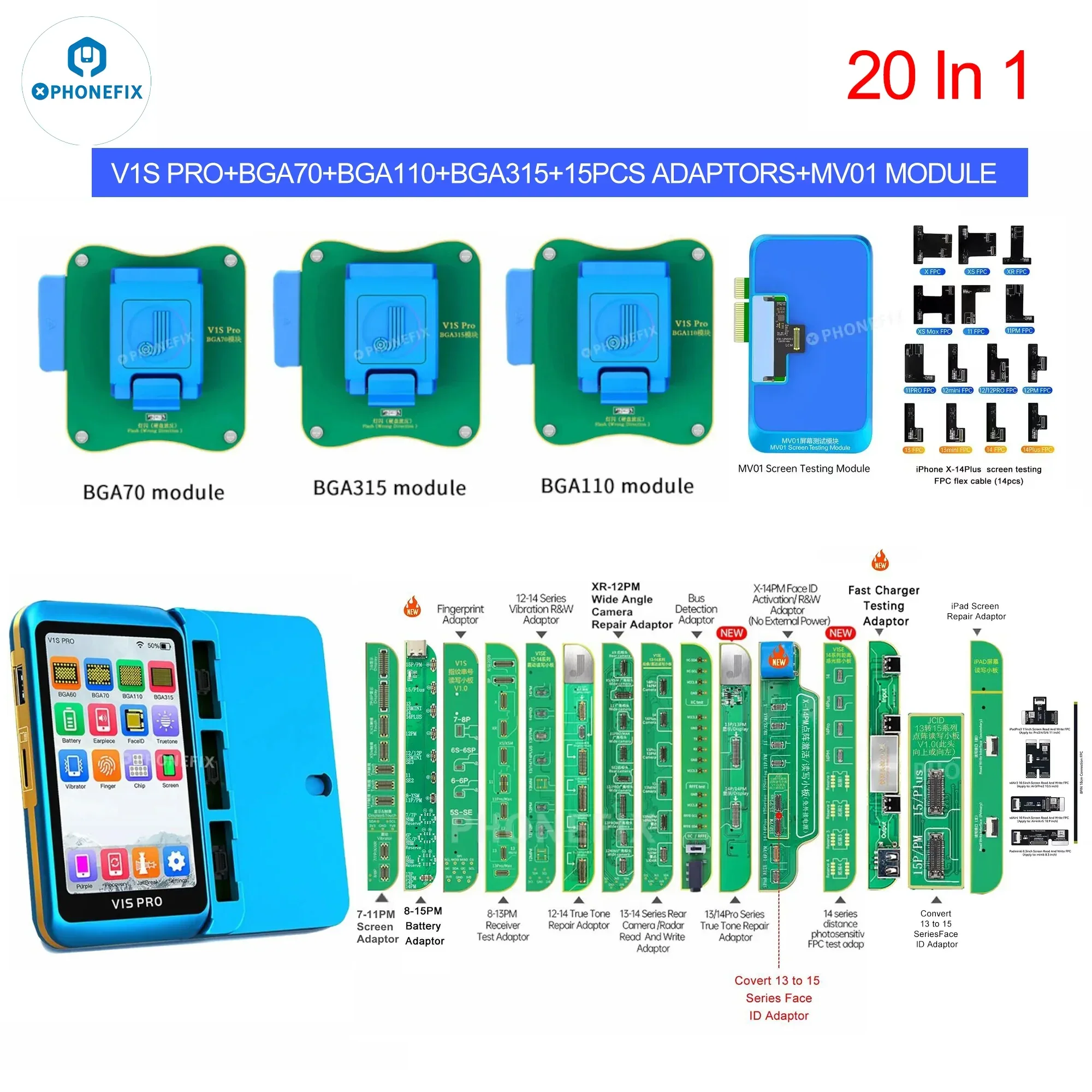 JCID V1S PRO Programmer BGA315 BGA110 BGA70 For iPhone iPad - Image 45