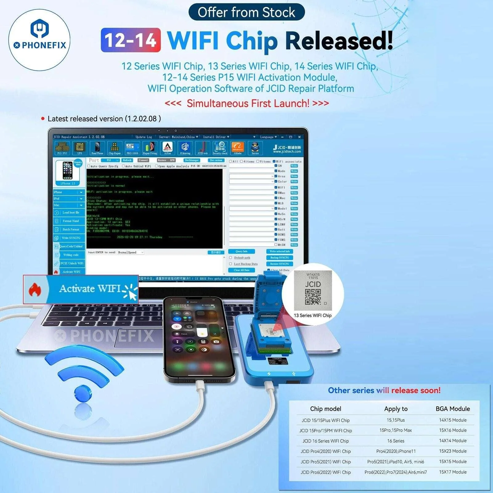 JCID WIFI Chip Unbind Activation Module for iPhone 12-16 Pro Max - Image 2