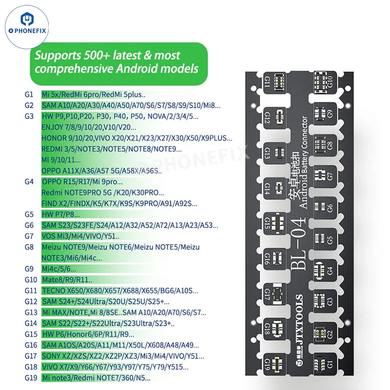 JTX BL-03 BL-04 Battery Connector for iPhone 6-17 Series/Android - Image 10