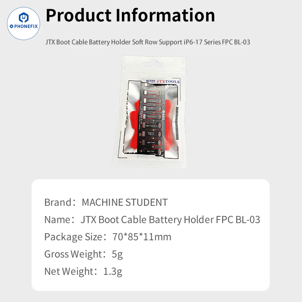 JTX BL-03 BL-04 Battery Connector for iPhone 6-17 Series/Android - Image 9