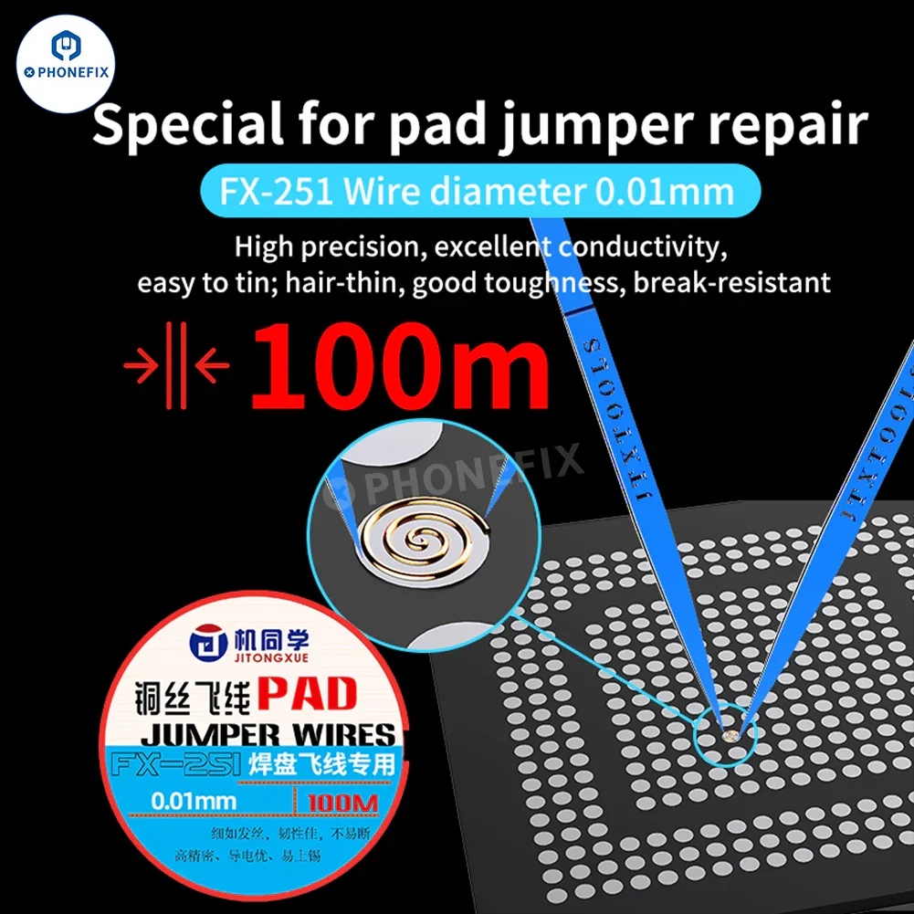 JTX Jumper Wires for Phone Motherboard CPU IC Pad Soldering Repair - Image 5