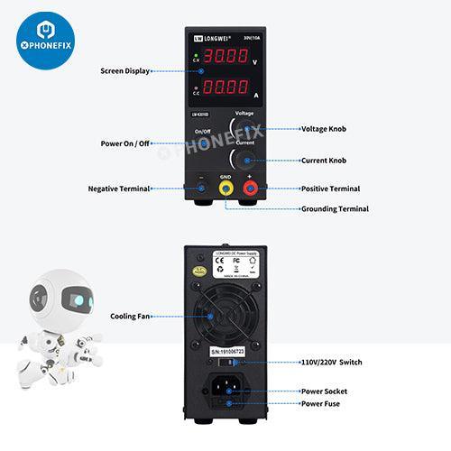 K3010D Variable DC Power Supply 30V 10A Cell Phone Repair Tool - Image 5
