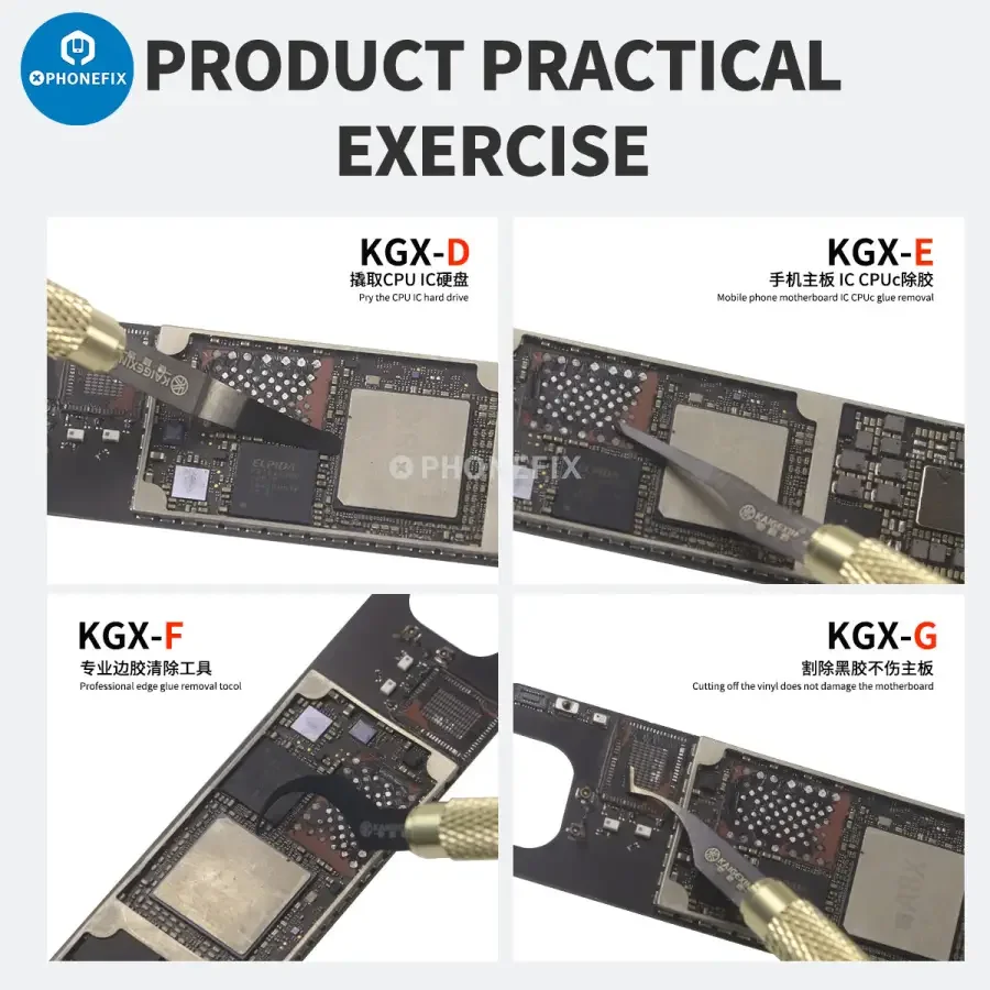 Kaigexin CPU Glue Removal Blade Kit Chip Scraper Pry Knife - Image 2