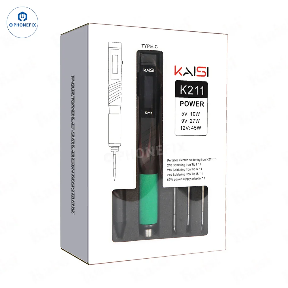 Kaisi K211 Portable USB Electric Soldering Iron With C210 Tips - Image 8