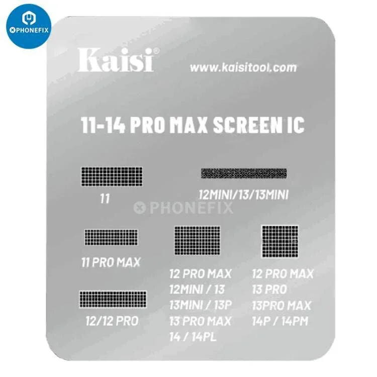 Kaisi LCD Screen IC BGA Reballing Stencil For iPhone 11-15 Pro Max - Image 2