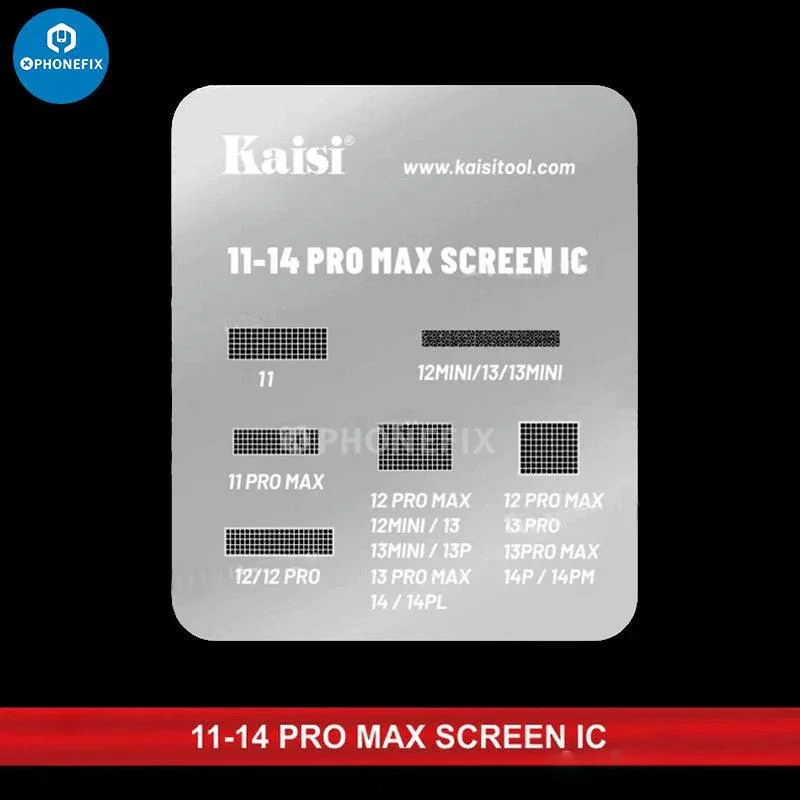 Kaisi LCD Screen IC BGA Reballing Stencil For iPhone 11-15 Pro Max - Image 3