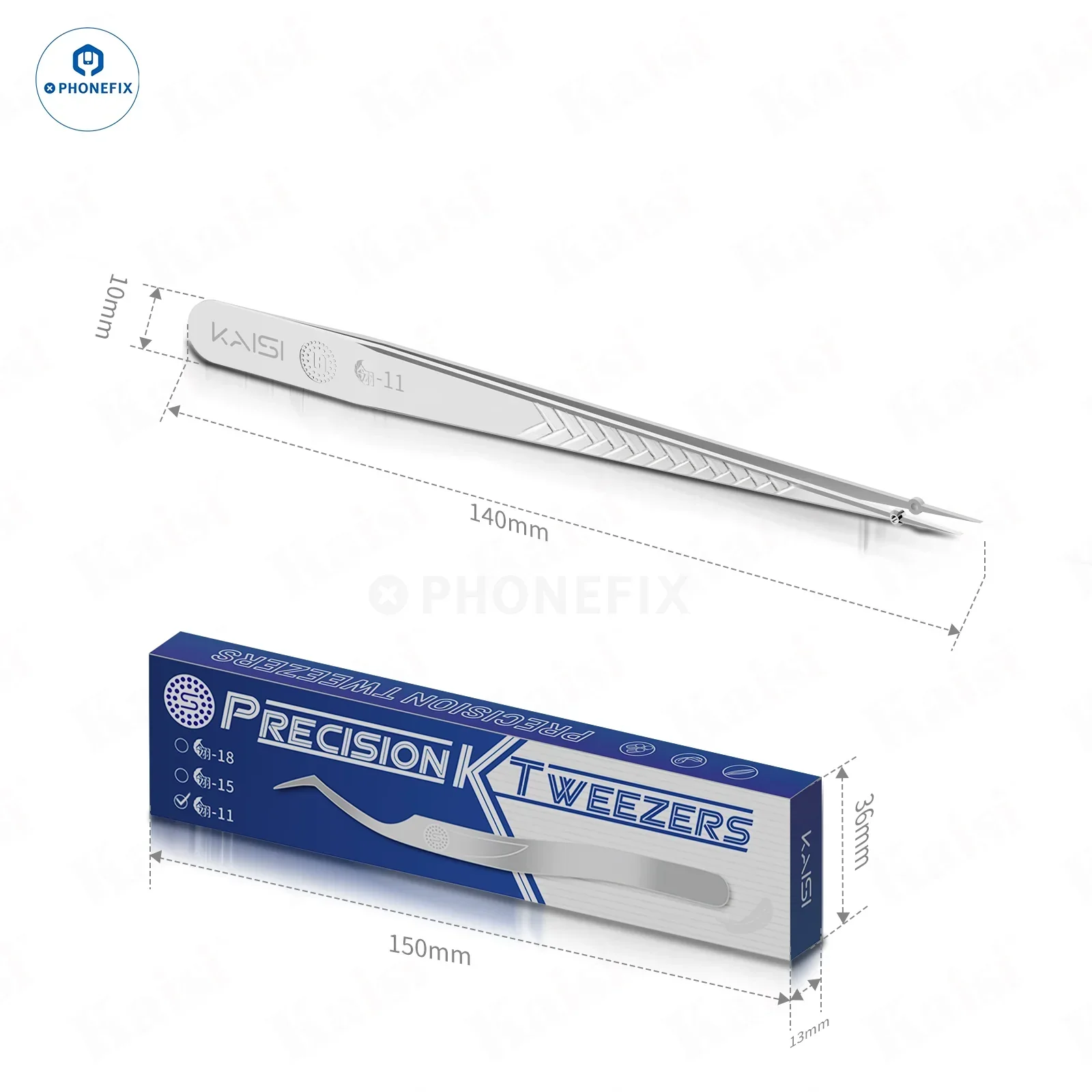 KAISI Ling 11/15/18 Stainless Steel Tweezers for Mobile Phone Repair - Image 3