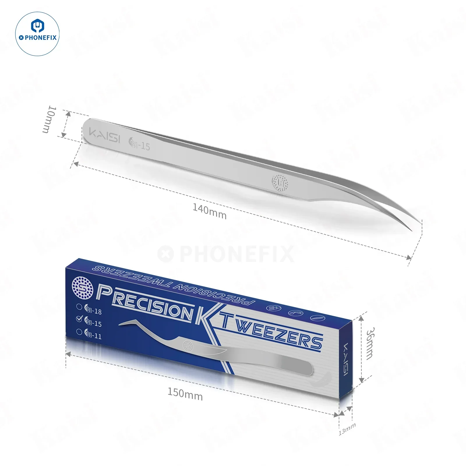 KAISI Ling 11/15/18 Stainless Steel Tweezers for Mobile Phone Repair - Image 4