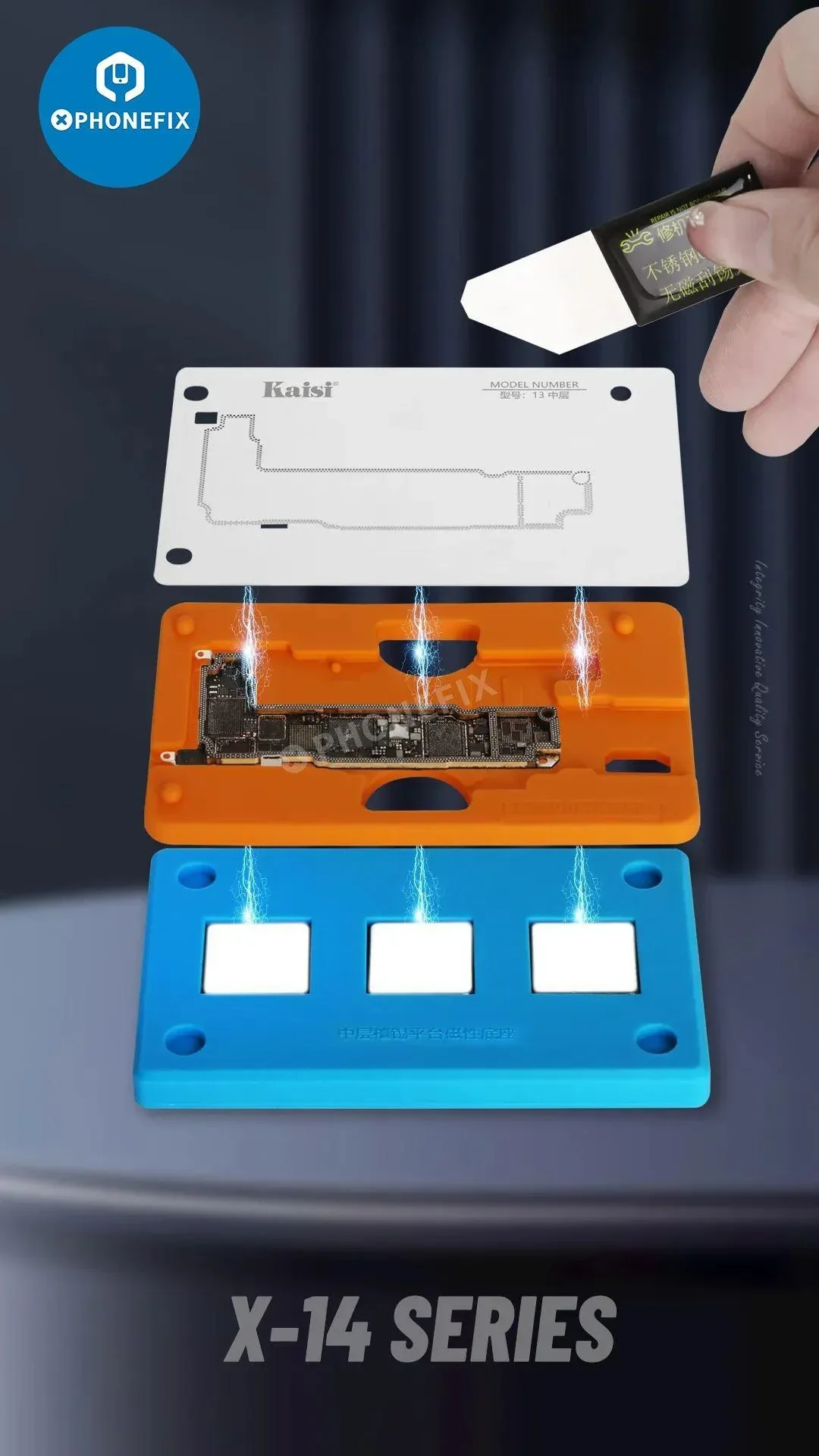Kaisi Silicone Middle Layer Reballing Platform For iPhone X-14 Pro Max - Image 3