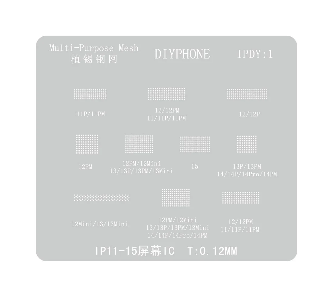 LCD IC BGA Reballing Stencil For iPhone 11-16PM Screen Chip Repair - Image 4
