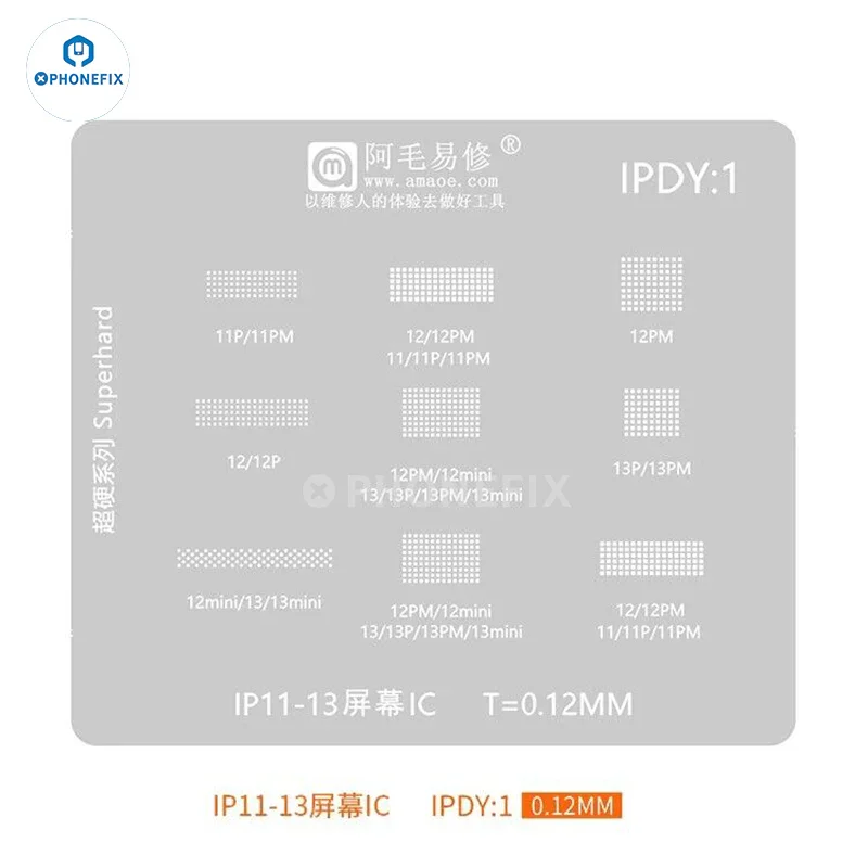 LCD IC BGA Reballing Stencil For iPhone 11-16PM Screen Chip Repair - Image 5