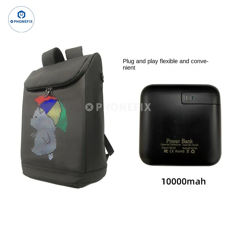 LED Backpack DIY Advertising Business Phone Laptop Repair Bag - Image 11