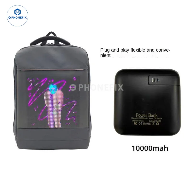 LED Backpack DIY Advertising Business Phone Laptop Repair Bag - Image 15