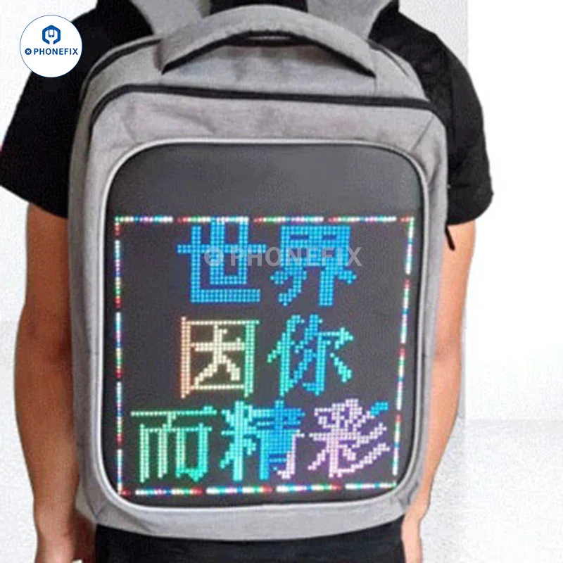 LED Backpack DIY Advertising Business Phone Laptop Repair Bag - Image 16