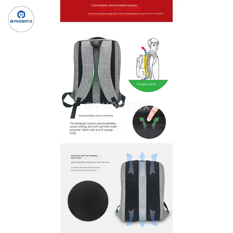 LED Backpack DIY Advertising Business Phone Laptop Repair Bag - Image 5