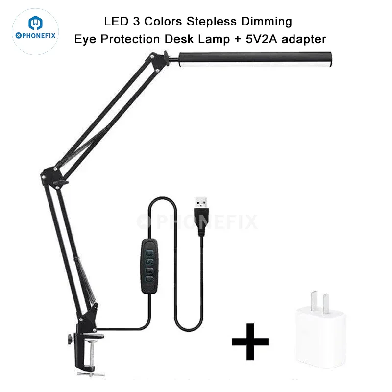 LED Eye Protection Desk Lamp Metal Swing Arm Table Lamp - Image 2