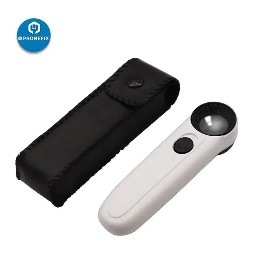 LED Light Handheld 40 Times HD Magnifier Glass For PCB Circuit Board Repair - Image 6