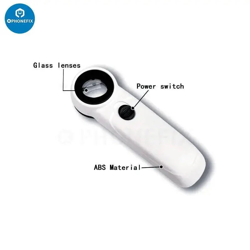 LED Light Handheld 40 Times HD Magnifier Glass For PCB Circuit Board Repair - Image 9