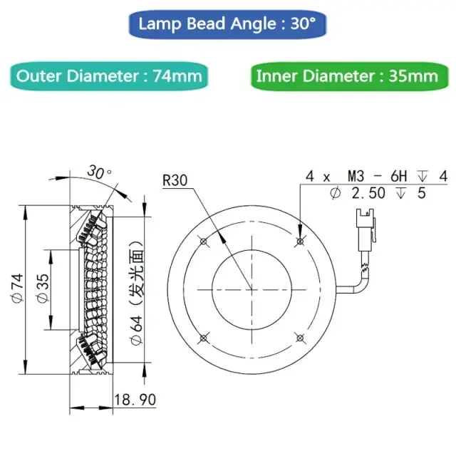 LED Ring Light illuminator Lamp For Industrial Imaging Machine Vision Camera - Image 13