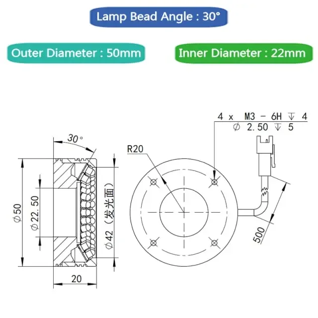 LED Ring Light illuminator Lamp For Industrial Imaging Machine Vision Camera - Image 4