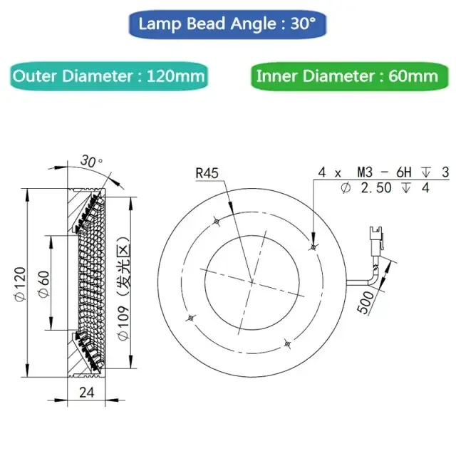 LED Ring Light illuminator Lamp For Industrial Imaging Machine Vision Camera - Image 5