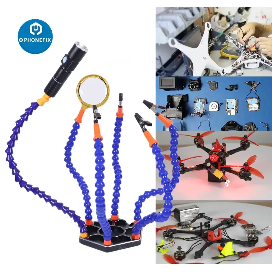 LED Third Hand Soldering PCB Holder RC Helicopter Drone Repair Tool - Image 4