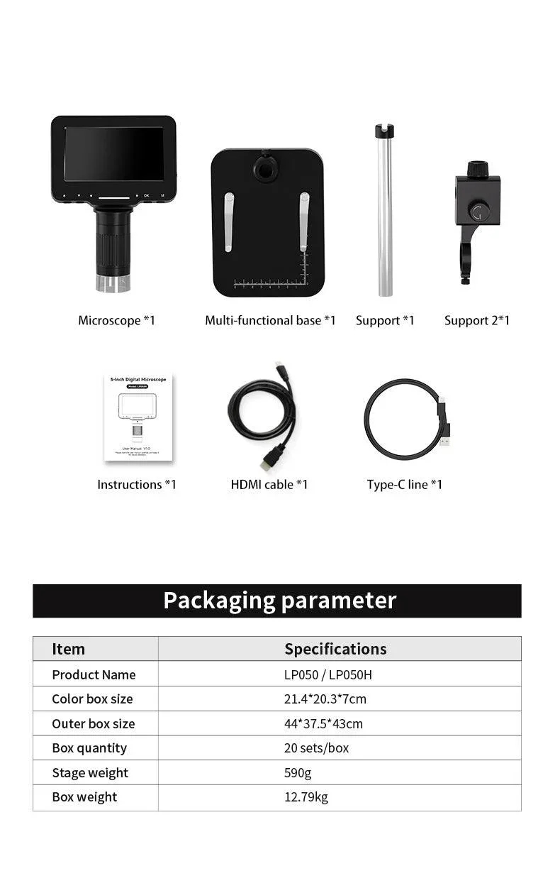 LP050 4.3Inch 1000X Digital Microscope 20MP Camera Video Recorder - Image 15