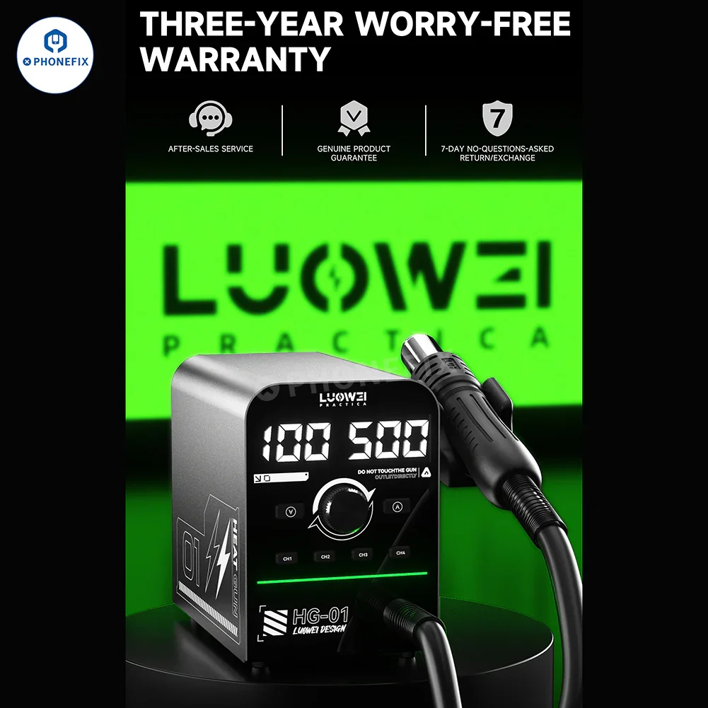 LUOWEI HG-01 800W Hot Air Gun Smart Digital Desoldering Station - Image 2