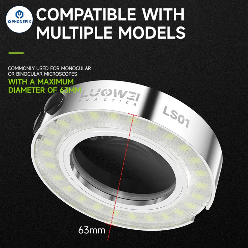 LUOWEI LW-LS01 LW-LS02 Polarized Microscope Ring Light - Image 3